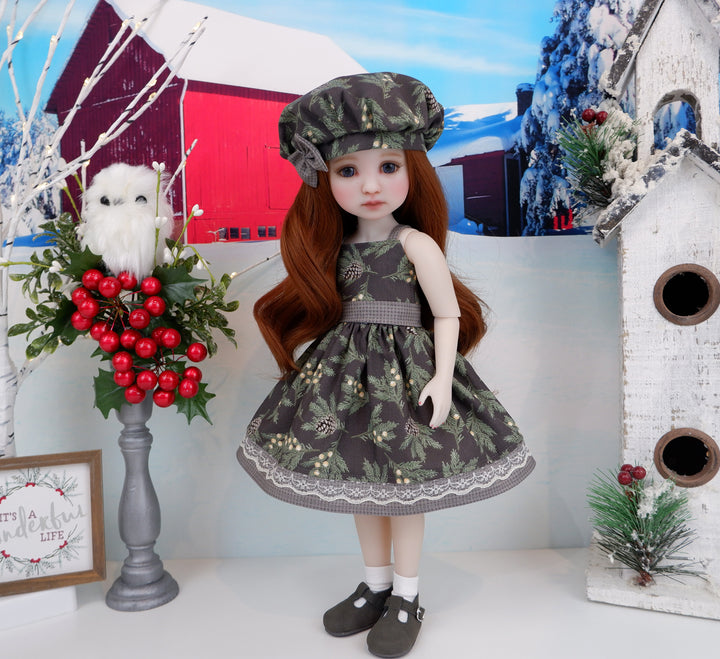 Winter Pinecone - dress with shoes for Ruby Red Fashion Friends doll