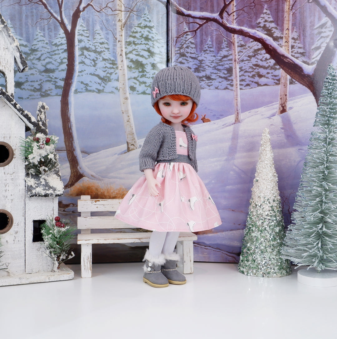 Winter Skating - dress and sweater with UGGs for Ruby Red Fashion Friends doll