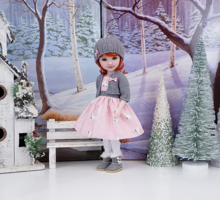Winter Skating - dress and sweater with UGGs for Ruby Red Fashion Friends doll