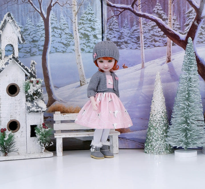Winter Skating - dress and sweater with UGGs for Ruby Red Fashion Friends doll