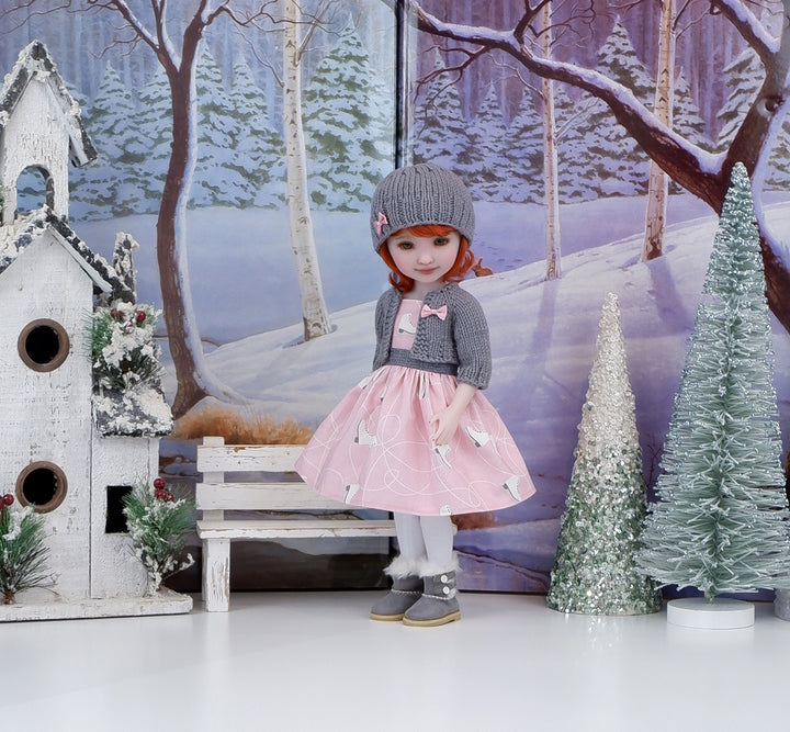 Winter Skating - dress and sweater with UGGs for Ruby Red Fashion Friends doll