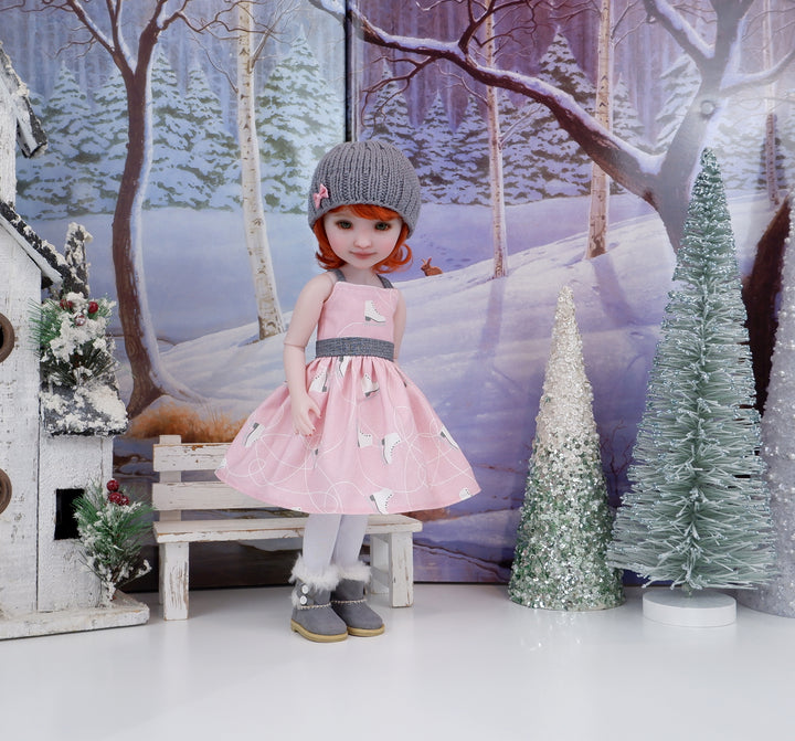 Winter Skating - dress and sweater with UGGs for Ruby Red Fashion Friends doll