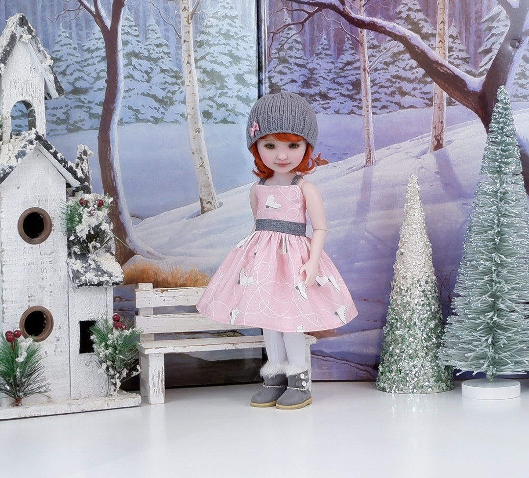 Winter Skating - dress and sweater with UGGs for Ruby Red Fashion Friends doll