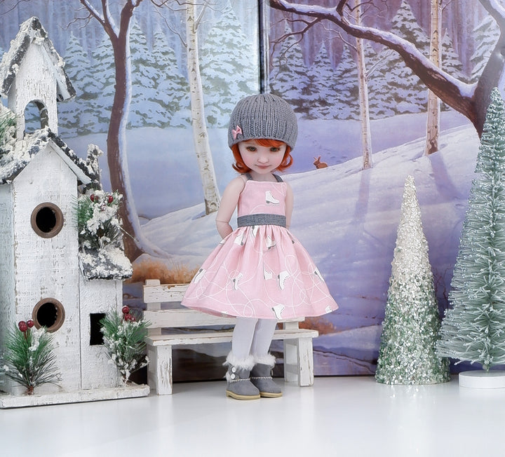 Winter Skating - dress and sweater with UGGs for Ruby Red Fashion Friends doll