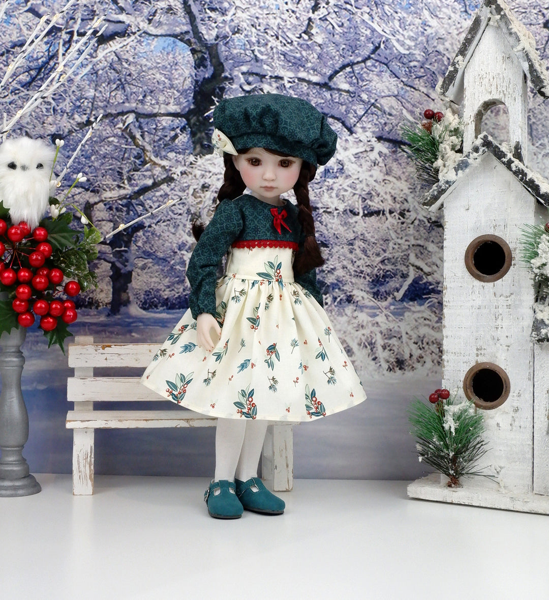 Winterberries & Pine - dress with shoes for Ruby Red Fashion Friends doll