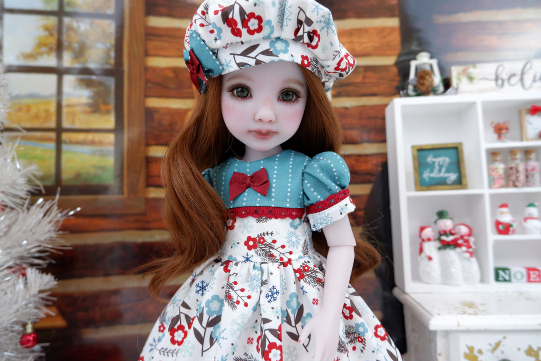 Winterland Floral - dress with shoes for Ruby Red Fashion Friends doll