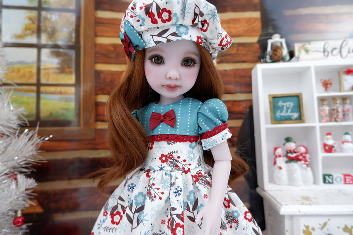 Winterland Floral - dress with shoes for Ruby Red Fashion Friends doll