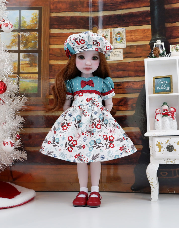Winterland Floral - dress with shoes for Ruby Red Fashion Friends doll