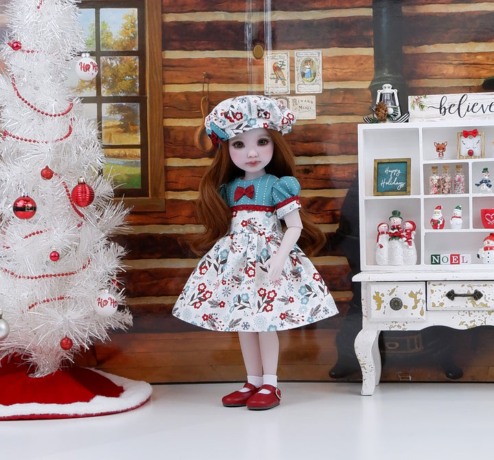 Winterland Floral - dress with shoes for Ruby Red Fashion Friends doll