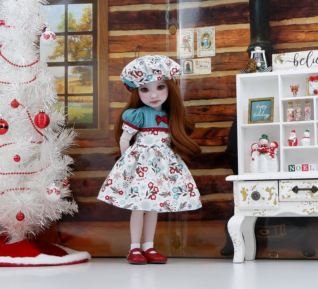 Winterland Floral - dress with shoes for Ruby Red Fashion Friends doll