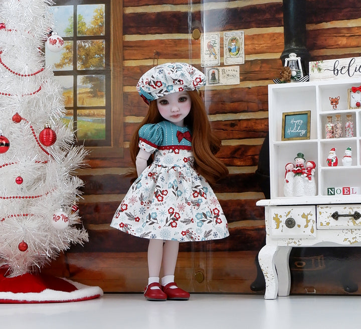 Winterland Floral - dress with shoes for Ruby Red Fashion Friends doll