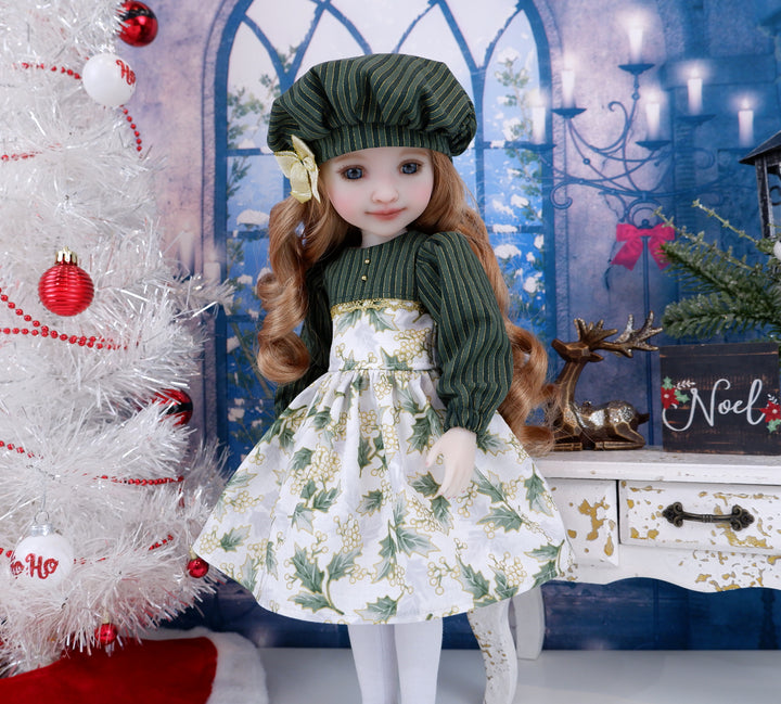Winter's Mistletoe - dress with shoes for Ruby Red Fashion Friends doll