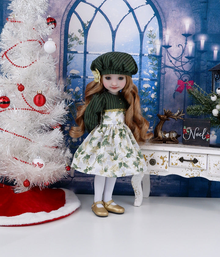 Winter's Mistletoe - dress with shoes for Ruby Red Fashion Friends doll