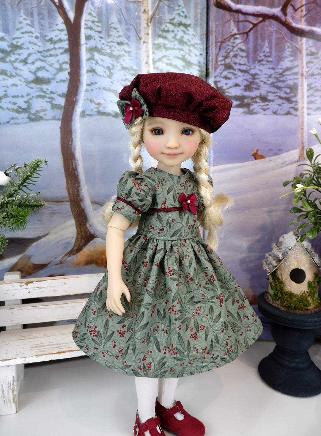 Wintertide Berries - dress and shoes for Ruby Red Fashion Friends doll