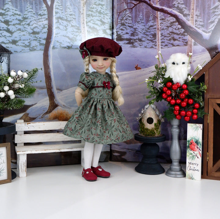 Wintertide Berries - dress and shoes for Ruby Red Fashion Friends doll