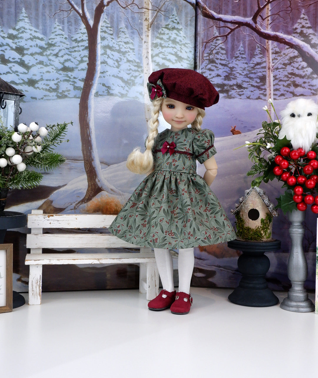 Wintertide Berries - dress and shoes for Ruby Red Fashion Friends doll