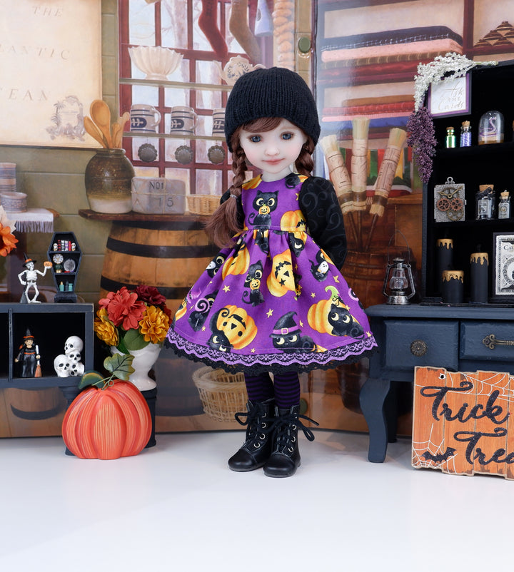 Witch's Kitty - dress ensemble with boots for Ruby Red Fashion Friends doll