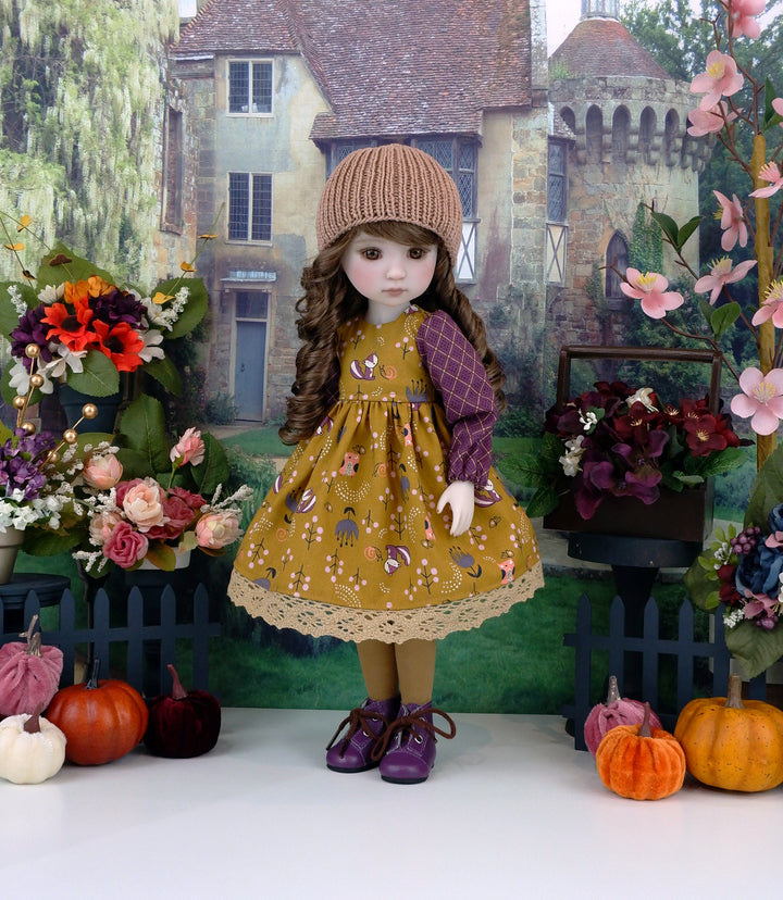 Woodland Chipmunk - dress ensemble with boots for Ruby Red Fashion Friends doll
