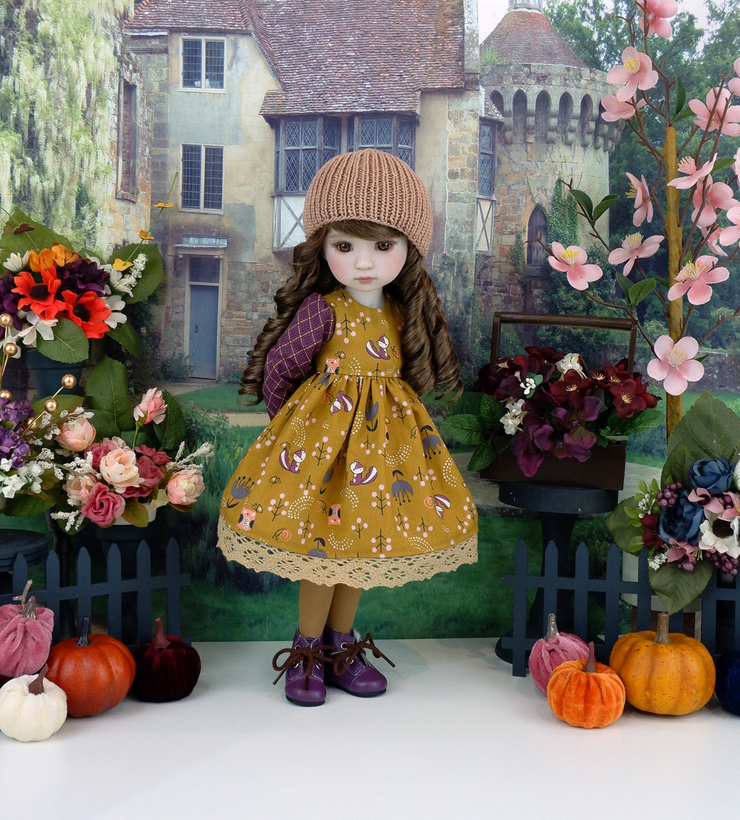 Woodland Chipmunk - dress ensemble with boots for Ruby Red Fashion Friends doll