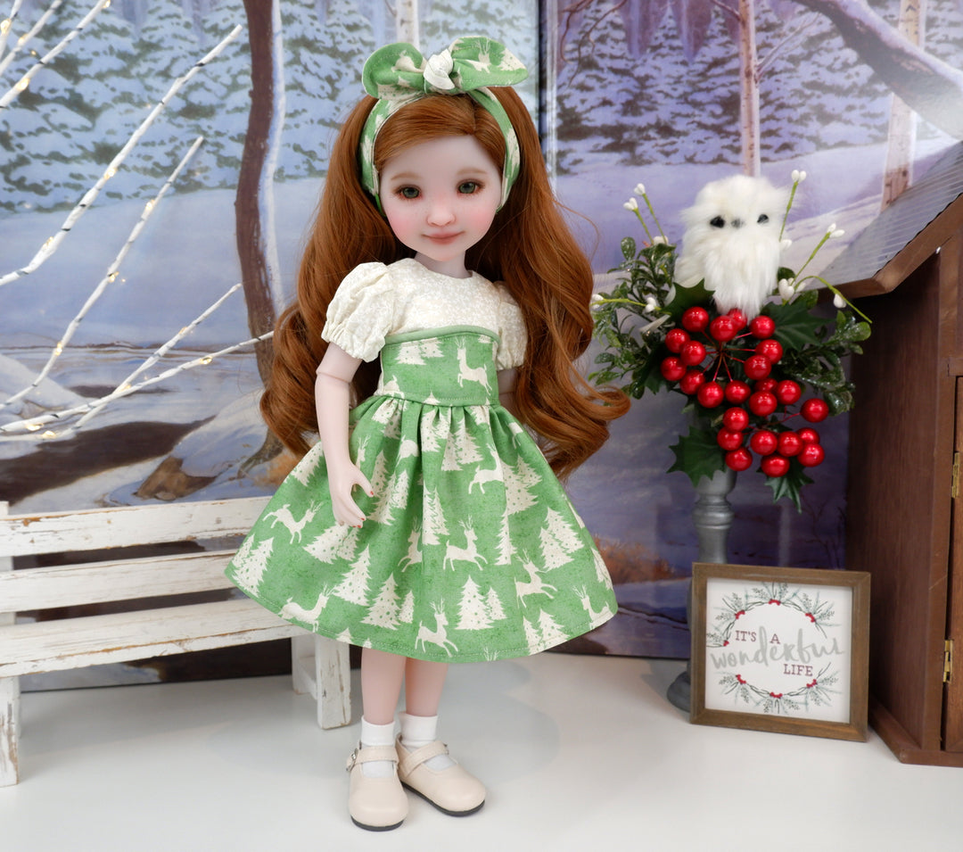 Woodland Deer - dress with shoes for Ruby Red Fashion Friends doll Cottontail Doll Designs Woodland Deer - dress with shoes for Ruby Red Fashion Friends doll Cottontail Doll Designs