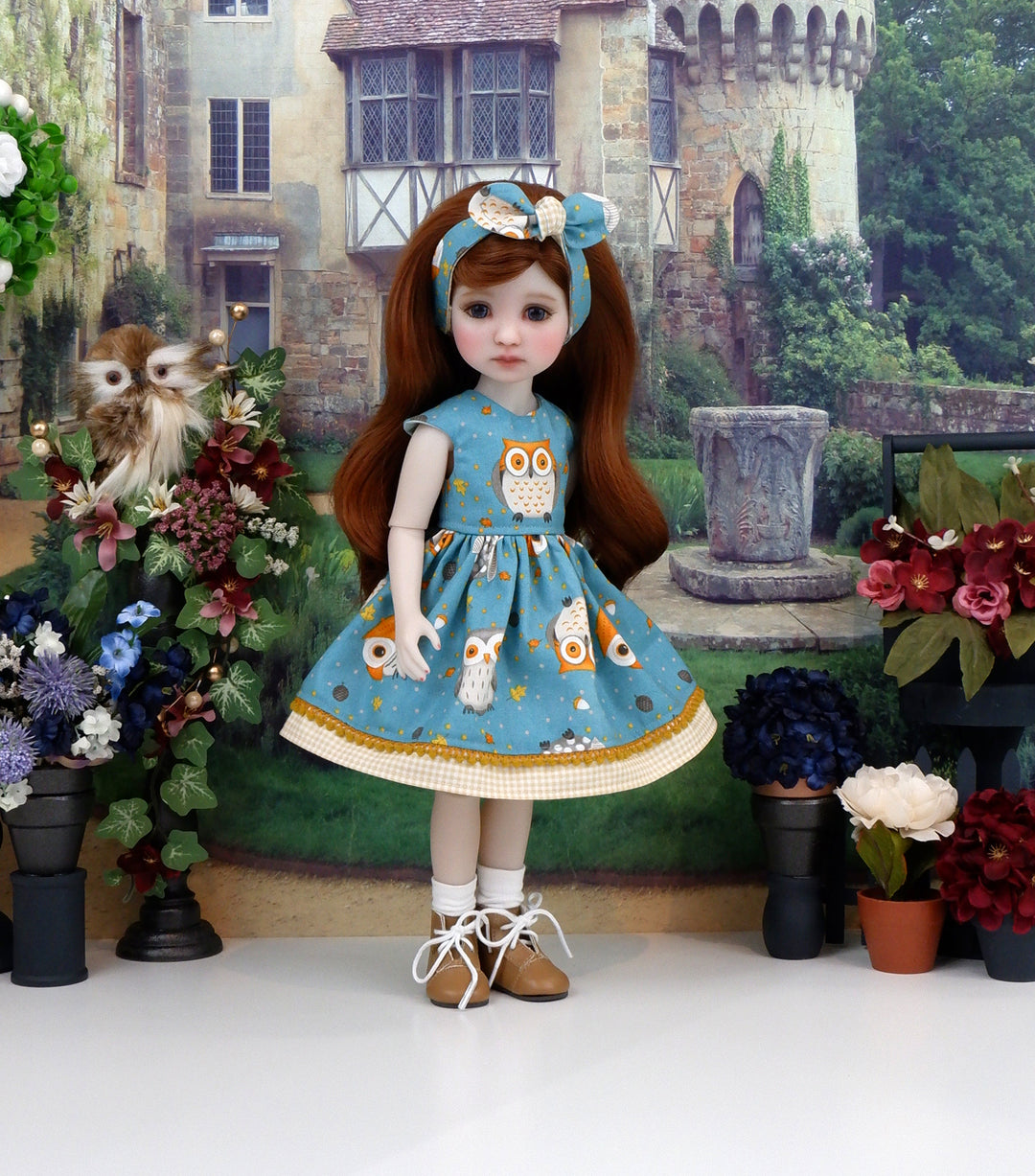 Woodland Hoot - dress with boots for Ruby Red Fashion Friends doll