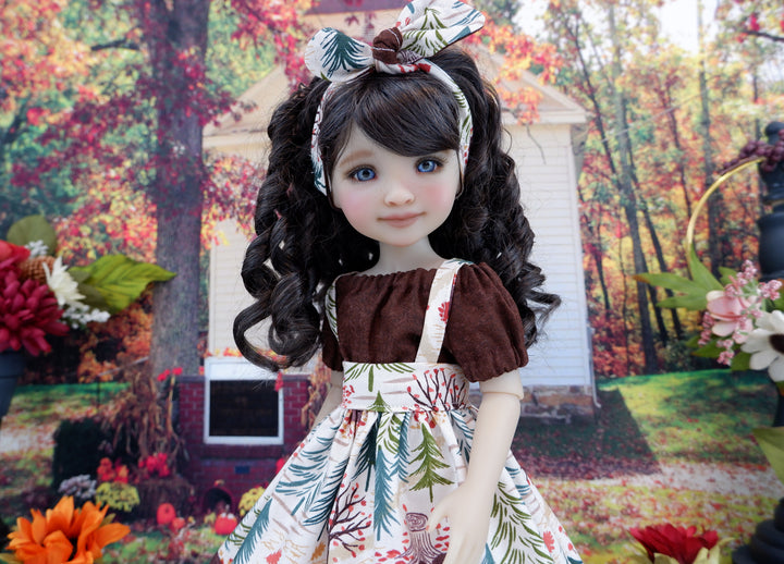 Woodsy Animals - blouse &amp; jumper with boots for Ruby Red Fashion Friends doll