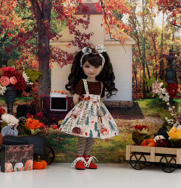 Woodsy Animals - blouse &amp; jumper with boots for Ruby Red Fashion Friends doll