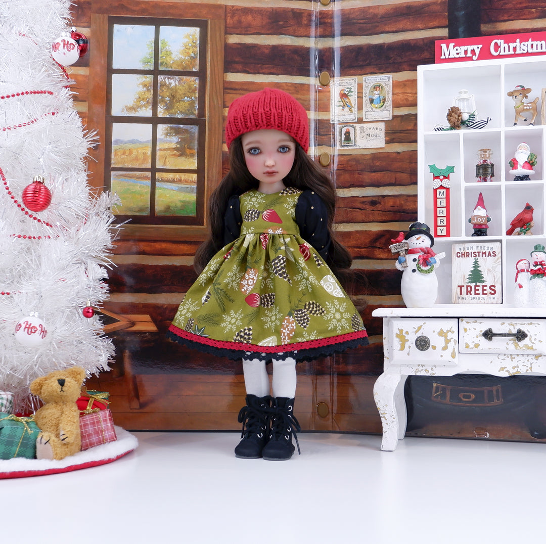 Woodsy Ornaments - dress with boots for Ruby Red Fashion Friends doll