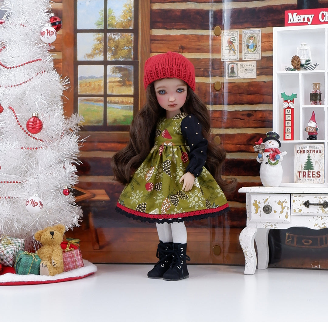 Woodsy Ornaments - dress with boots for Ruby Red Fashion Friends doll