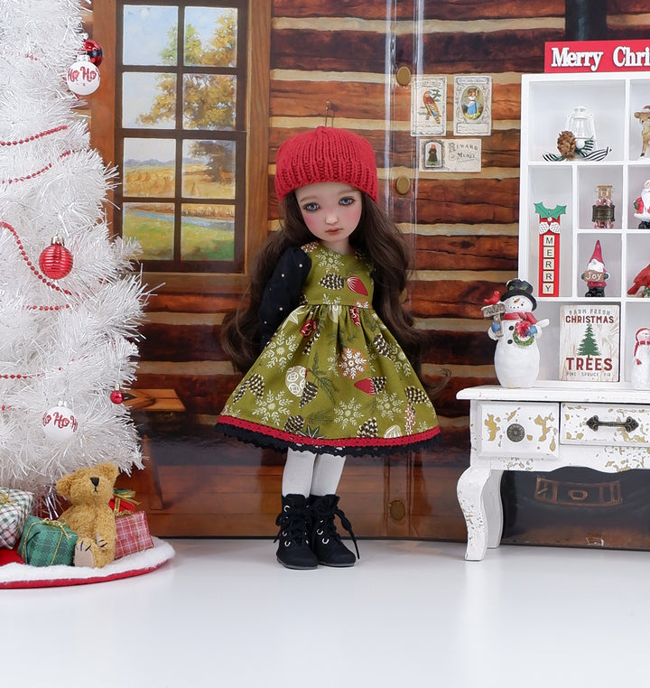 Woodsy Ornaments - dress with boots for Ruby Red Fashion Friends doll
