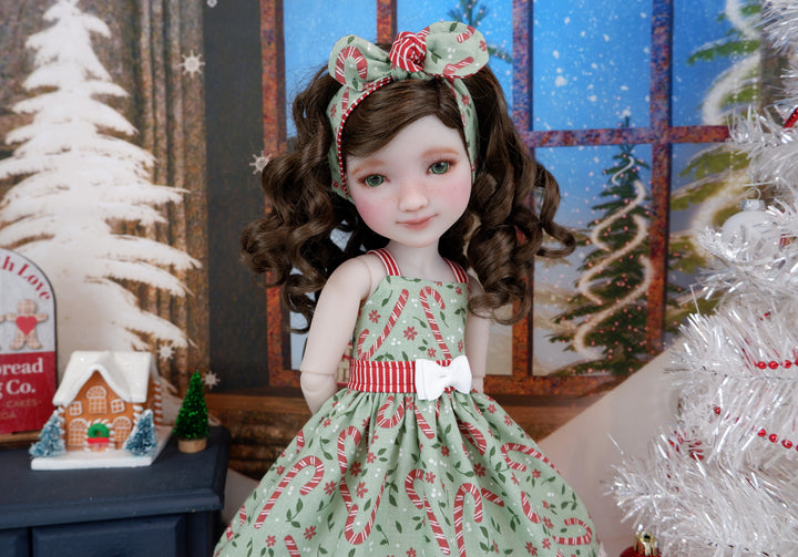 Xmas Candy Cane - dress with shoes for Ruby Red Fashion Friends doll