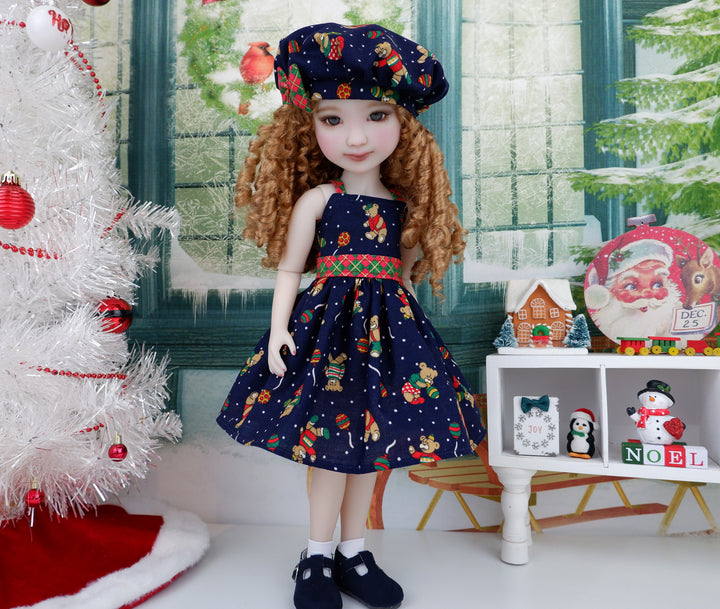 Xmas Teddybear - dress with shoes for Ruby Red Fashion Friends doll