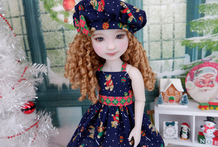 Xmas Teddybear - dress with shoes for Ruby Red Fashion Friends doll