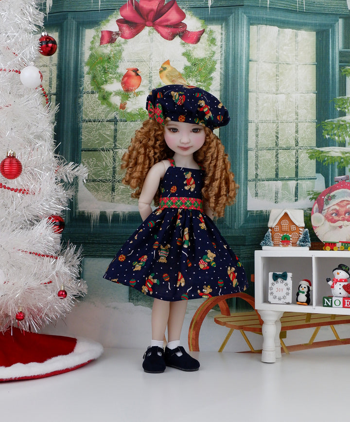 Xmas Teddybear - dress with shoes for Ruby Red Fashion Friends doll