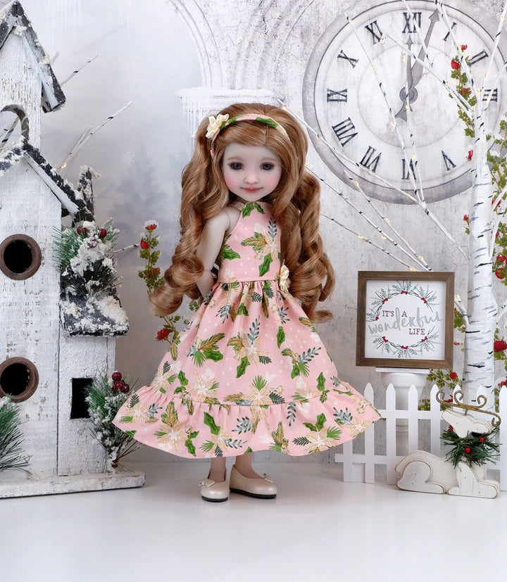 Yuletide Blooms - dress with shoes for Ruby Red Fashion Friends doll