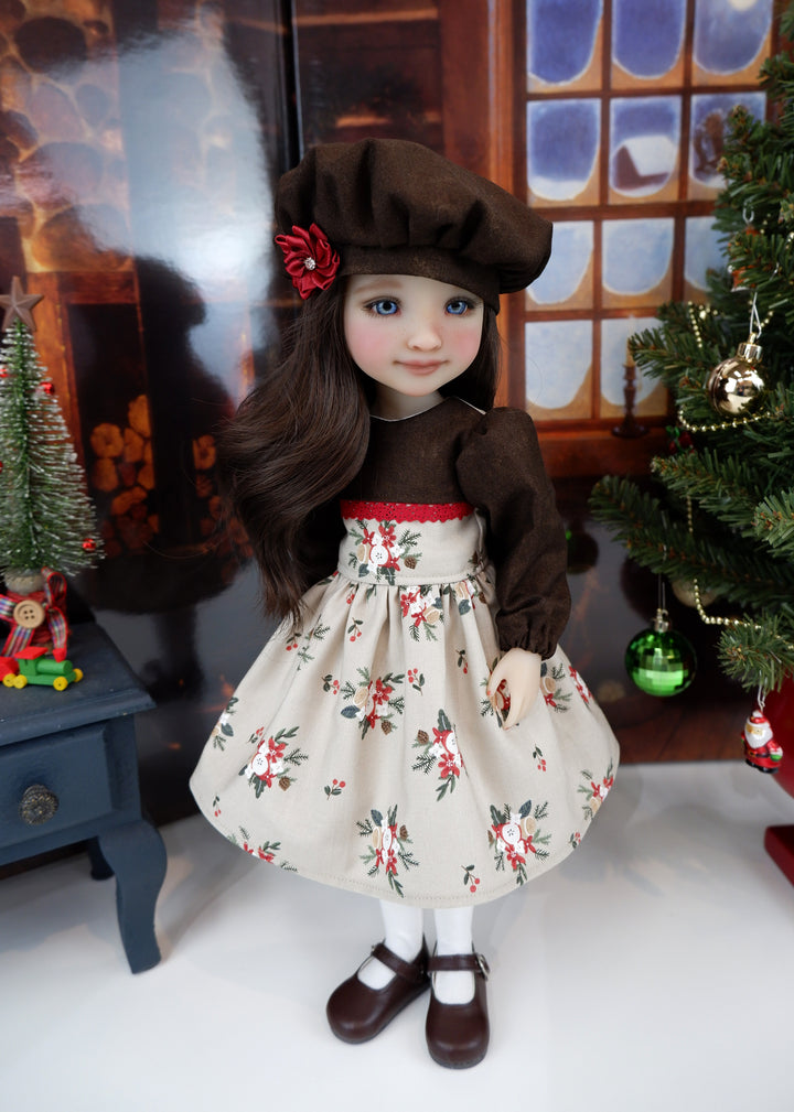 Yuletide Bouquet - dress with shoes for Ruby Red Fashion Friends doll