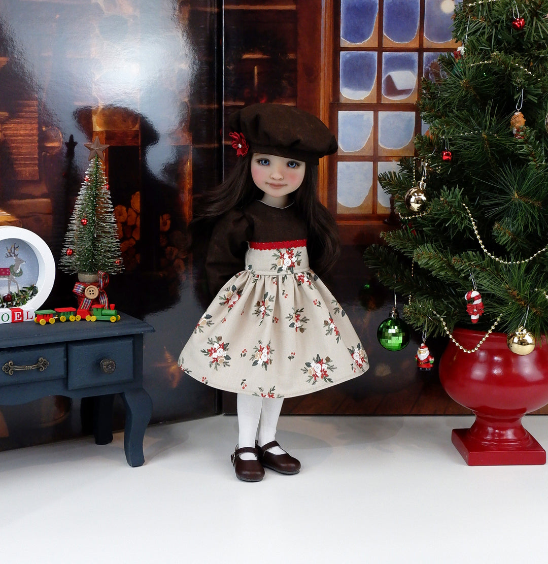 Yuletide Bouquet - dress with shoes for Ruby Red Fashion Friends doll