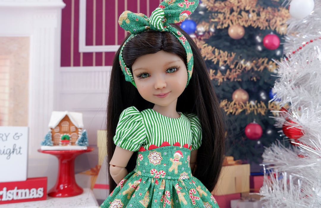 Yuletide Gingerbread - dress with shoes for Ruby Red Fashion Friends doll