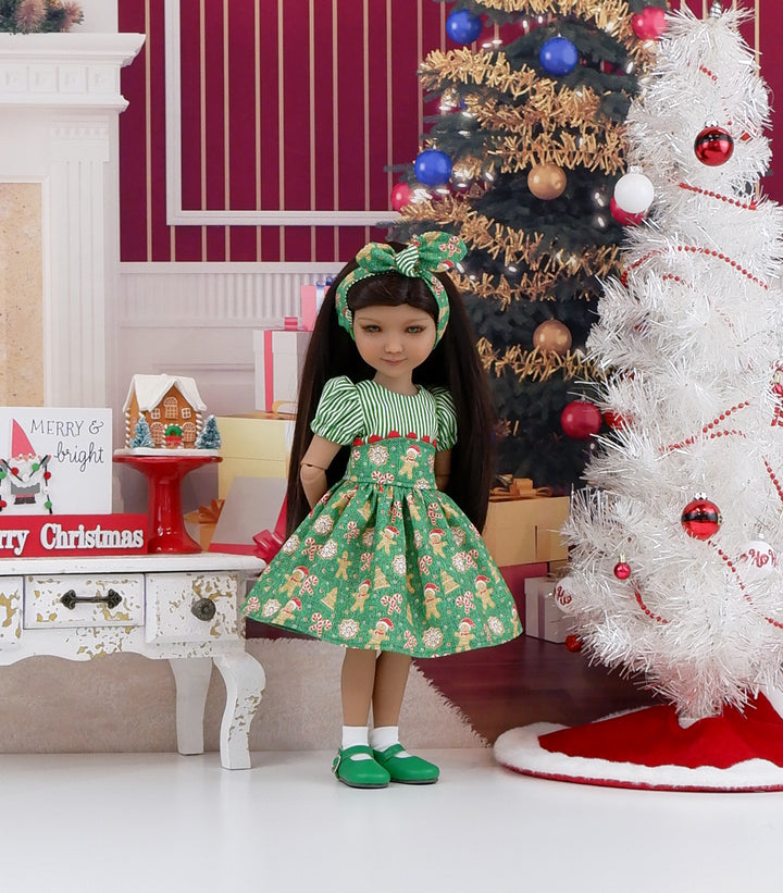 Yuletide Gingerbread - dress with shoes for Ruby Red Fashion Friends doll