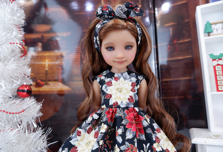 Yuletide Poinsettia - dress with shoes for Ruby Red Fashion Friends doll