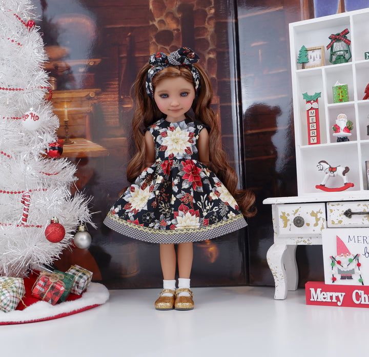 Yuletide Poinsettia - dress with shoes for Ruby Red Fashion Friends doll