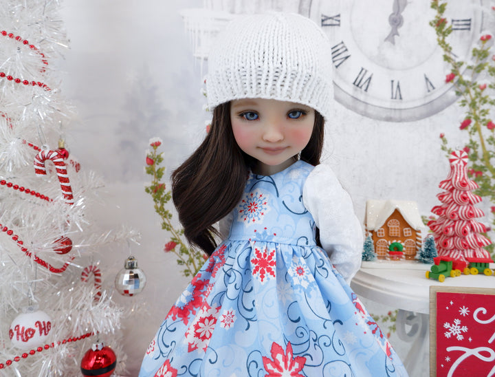 Yuletide Snow - dress ensemble with boots for Ruby Red Fashion Friends doll