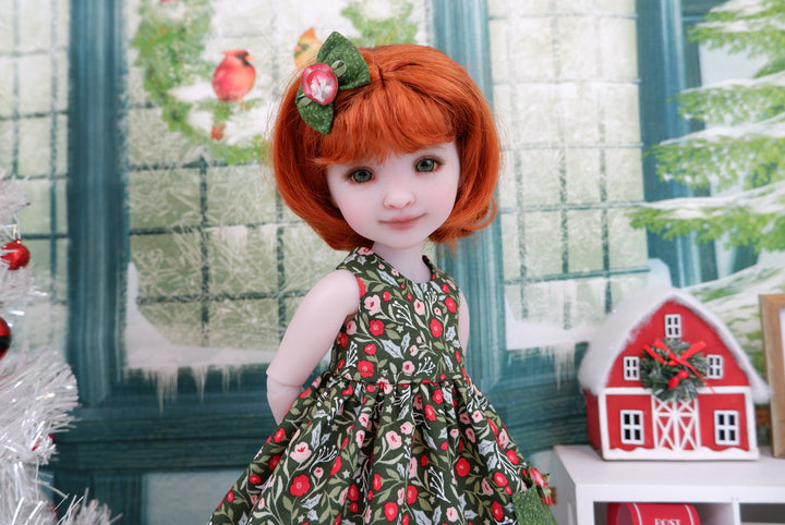 Yuletide Wildflowers - dress with boots for Ruby Red Fashion Friends doll