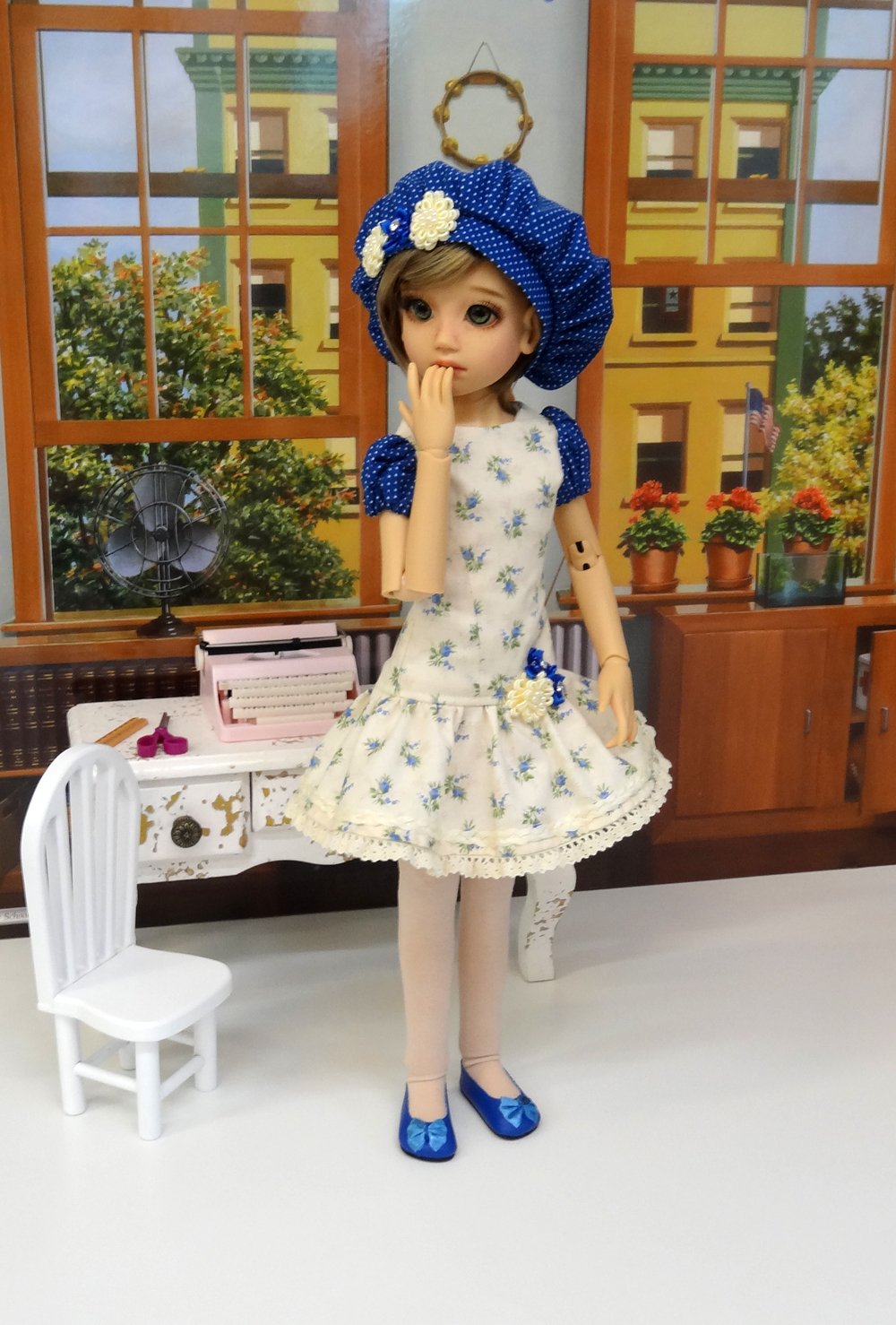 Blue Roses - dress for 45cm BJD