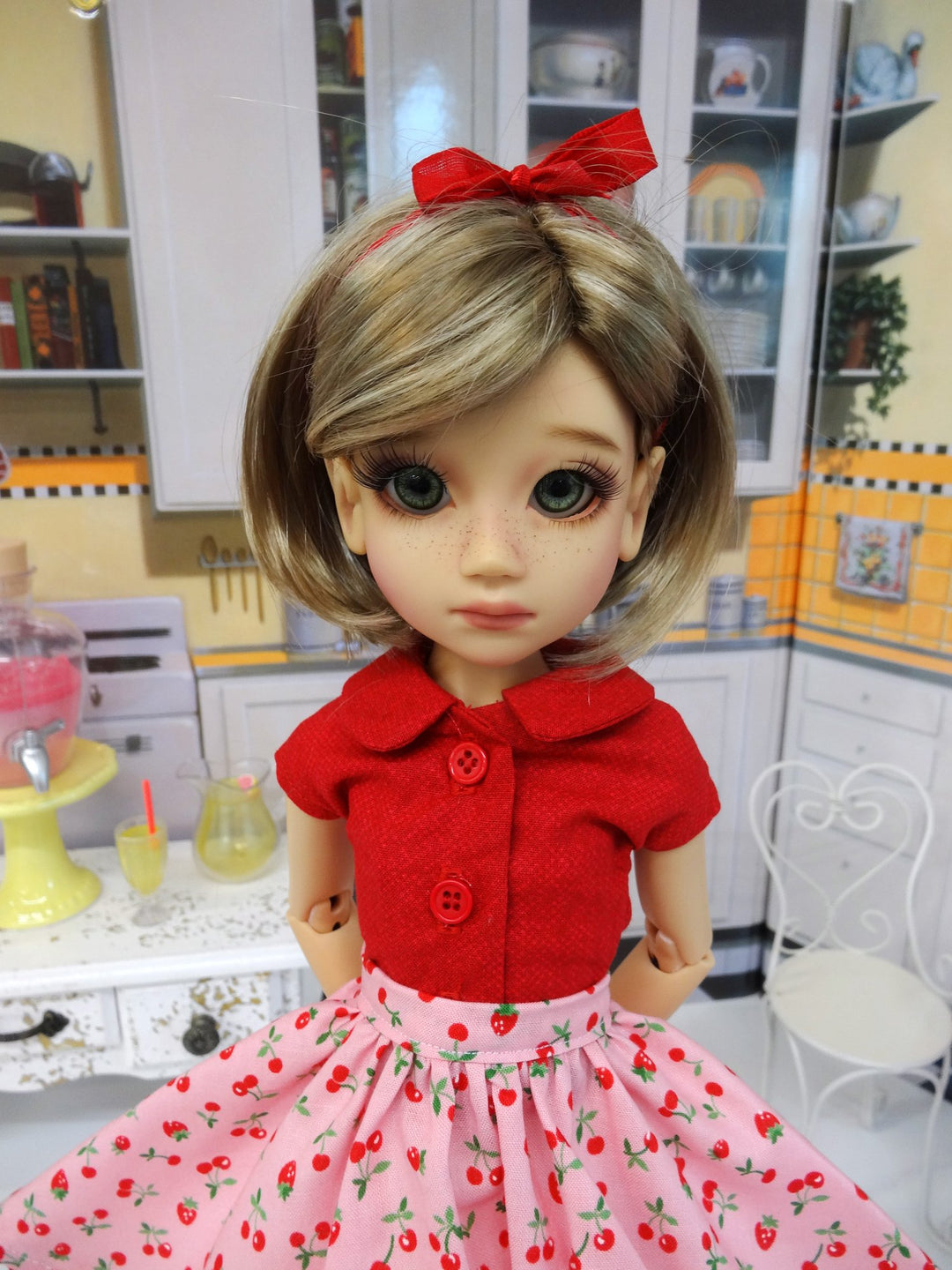 Cherry Berries - blouse & skirt for 45cm BJD
