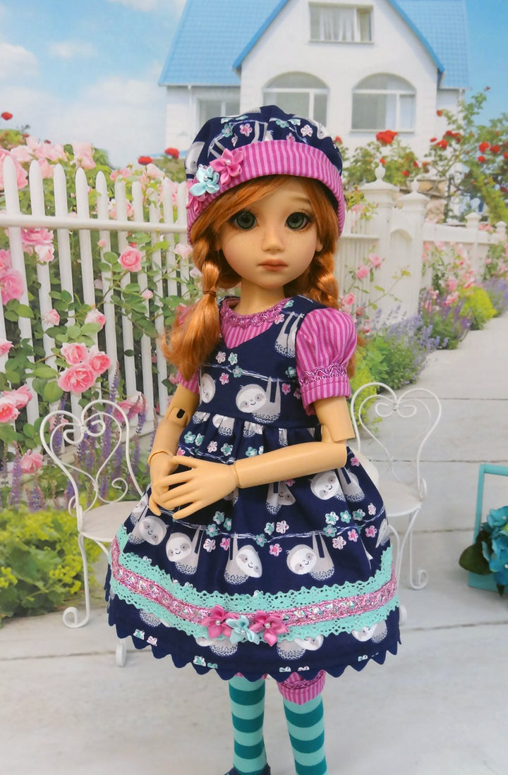 Sweet Sloth - romper & pinafore for 45cm BJD