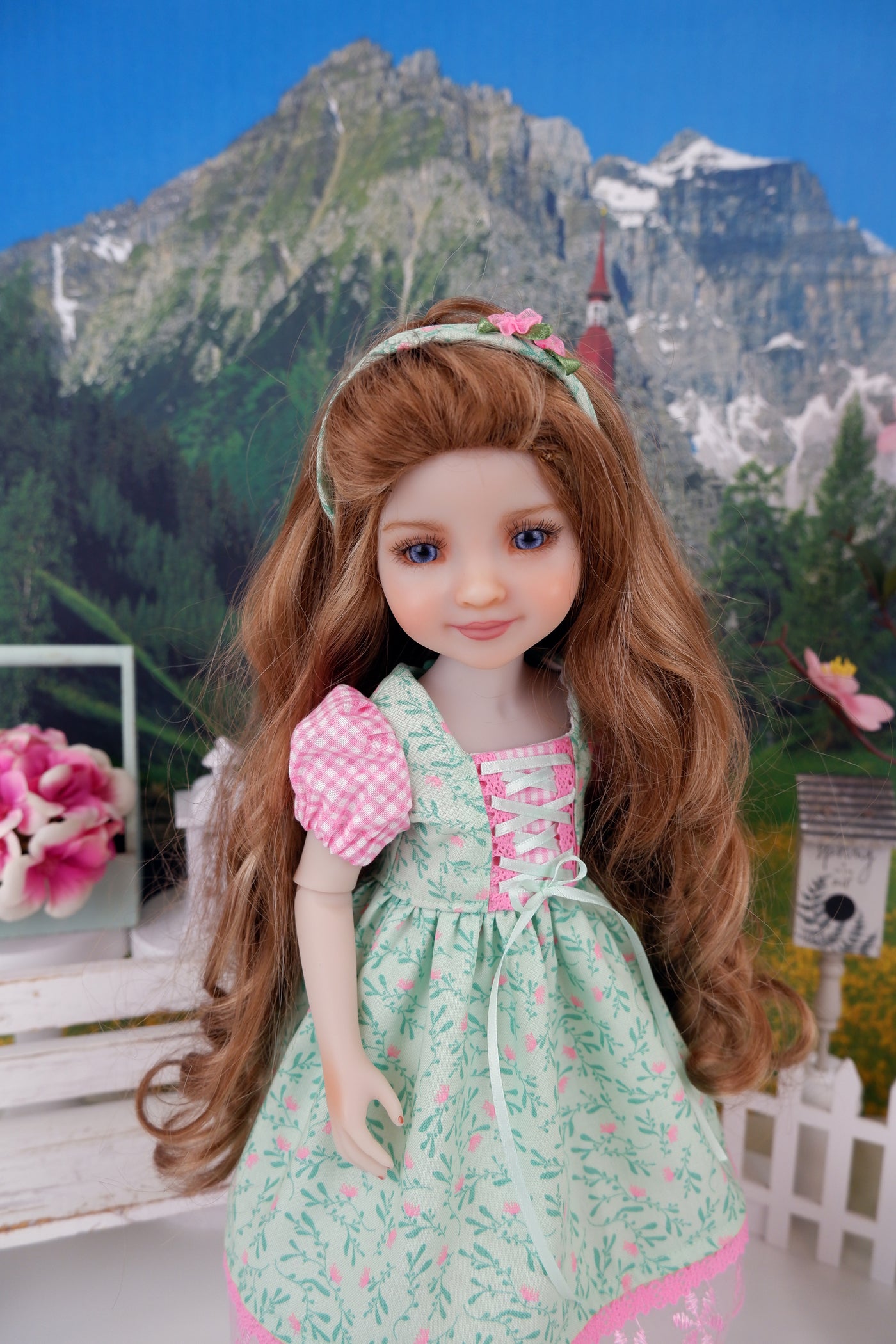 Alpen Meadow - dress ensemble with shoes for Ruby Red Fashion Friends doll