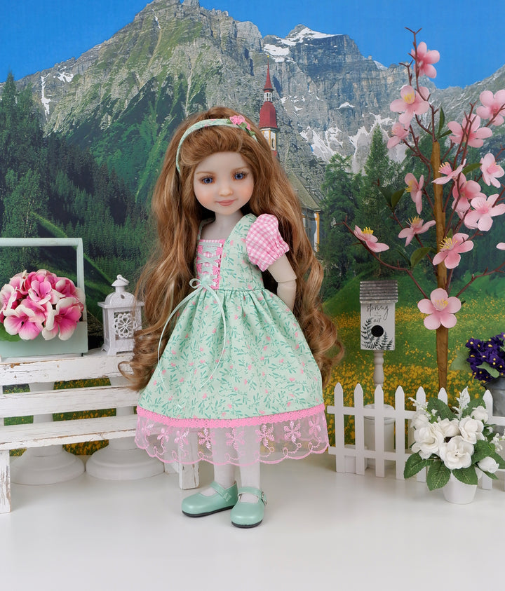 Alpen Meadow - dress ensemble with shoes for Ruby Red Fashion Friends doll