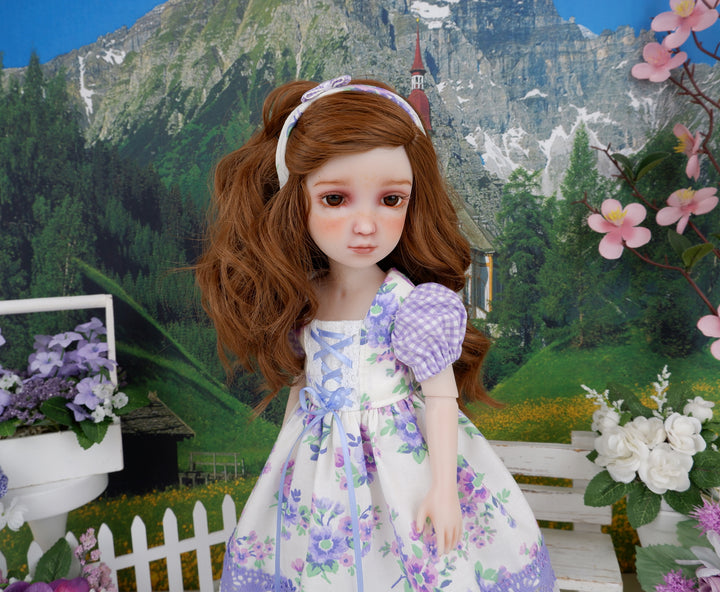 Alpine Countryside - dirndl dress ensemble with shoes for Ruby Red Fashion Friends doll