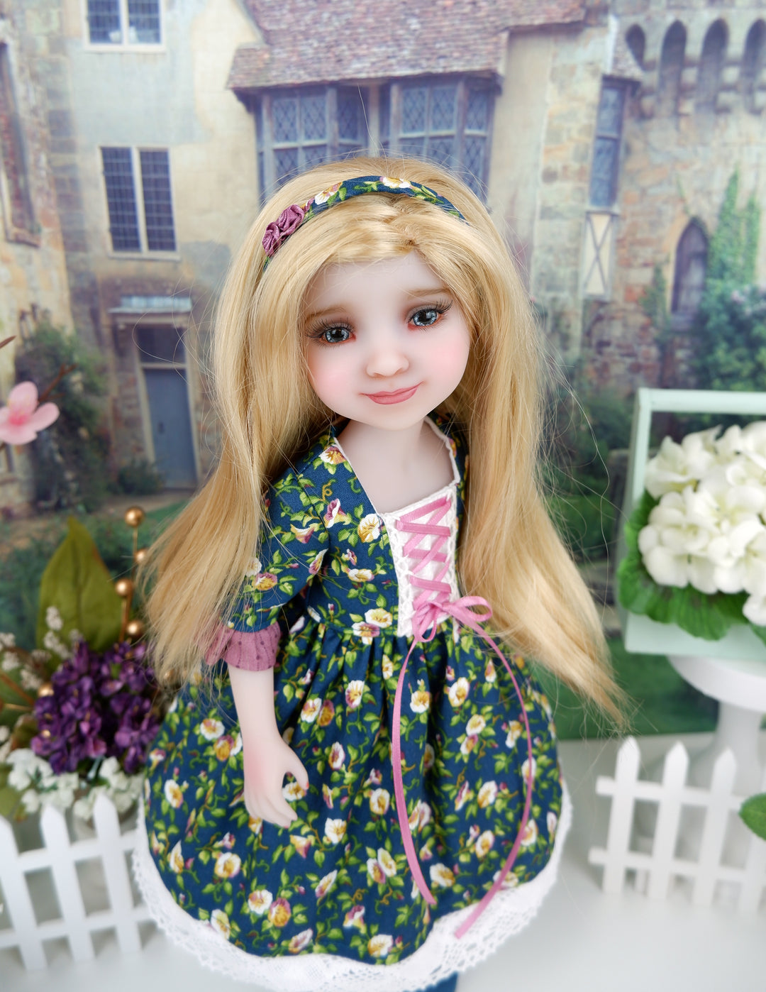 Alpine Morning Glory - dirndl dress ensemble with shoes for Ruby Red Fashion Friends doll